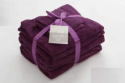 viceroy bedding Aubergine 650gsm 6pc Prestige 'Luxor' Egyptian Cotton Towel Bale Bundle Gift Set