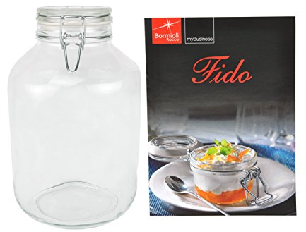 Einmachglas Bügelverschluss Original Fido 5,0L incl. Bormioli Rezeptheft