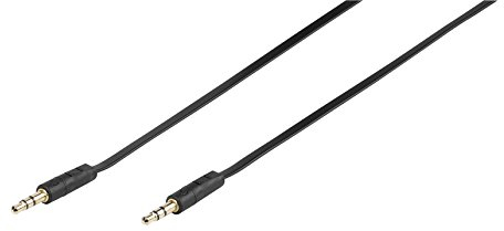 Vivanco Stereo Klinkenkabel (AUX Kabel, Audio Kabel Flachband 3,5 mm auf 3,5 mm Stecker extra schlank, schmal, dünn flexibel für Smartphone, Tablet)