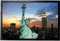 1art1 New York Freiheitsstatue Und Skyline Bei Sonnenuntergang Fußmatte Dekomatte Innenbereich | Design Türmatte 60x40 cm
