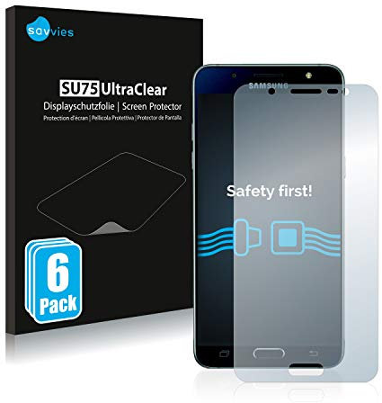Savvies 6 Stück Schutzfolie für Samsung Galaxy J5 2016 / Duos 2016 Displayschutz-Folie Ultra-Transparent