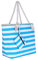 DonDon Large Beach bag for women with zip Waterproof Pool bag tote beach bags Stripes Turquoise White
