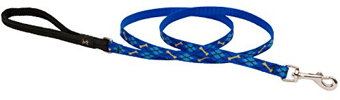 Lupine Dapper Dog Patterned Padded Handle Dog Lead, 1/2-inch/ 4 ft