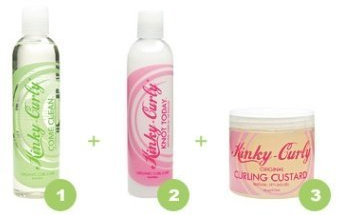 Kinky Curly Combo! (Come Clean 8oz & Knot Today 8oz & Curling Custard 8oz) by Kinky Curly