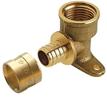 Dipra 39044 Raccord PER à Glissement Applique, 15/21, diamètre 12mm Or