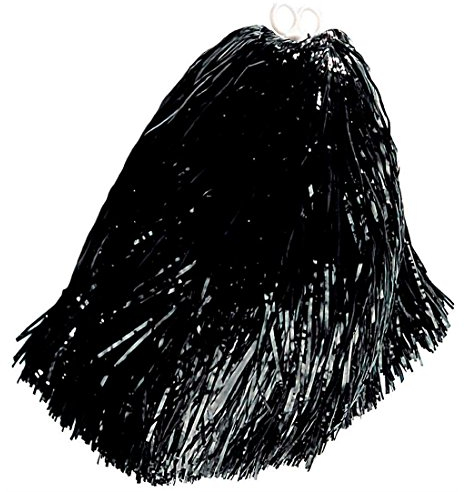 NET TOYS Cheerleader Pompon Pom Pom schwarz Pompom Puschel Bommel Tanzwedel Kostüm Zubehör Accessoir