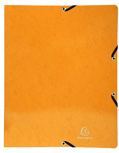 Exacompta 51884E Iderama Ringbuch (mit Gummizug A4, 4 Ringe, 15 mm, beschichteter Manila-Karton) 1 Stück, orange