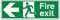 VSafety - Letrero para flecha de salida de incendio, 300 mm x 100 mm, plástico rígido de 1 mm
