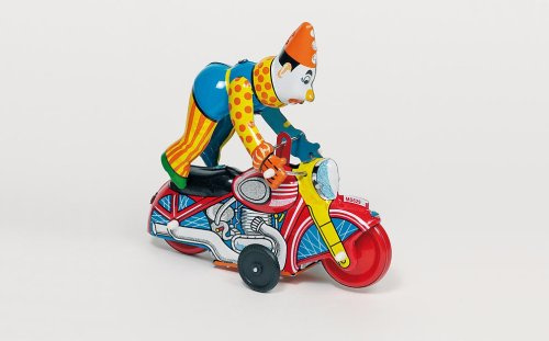 Clown auf einem Motorrad