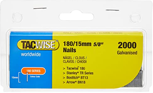 Tacwise Clavos 180/15MM 18G para pistola de clavos (2000) (el embalaje puede variar)