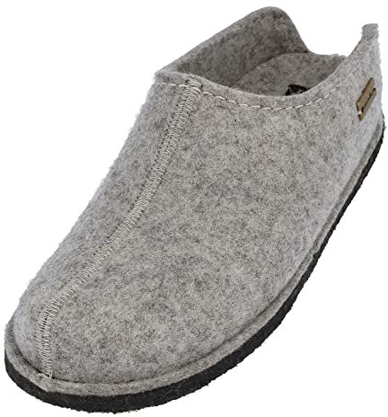 HAFLINGER Flair Smily Filzpantoffeln aus Wollfilz Hausschuh Steingraumeliert, Gr. 48