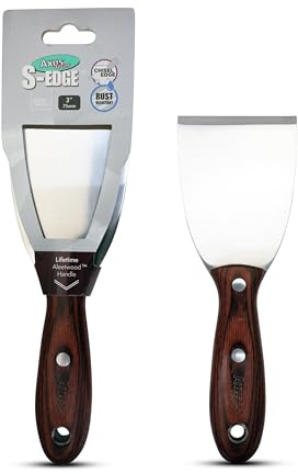 Axus Decor S-Edge Scraper (Grey Series) Wallpaper Scraper for Removing Paint and Wallpaper, for Professional & DIY Projects, Stainless Steel Blade & Ergonomic Aleetwood Handle, 3 Inch/ 75mm