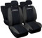 Lupex Shop Coprisedili auto compatibili con Corsa, Made in Italy, tessuto poliestere, set sedili completi anteriori e posteriori (Nero - Grigio Scuro)