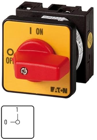 Eaton 011082 Ein-aus-Schalter, 3-polig, 20 A, not-aus-Funktion, 90 Grad, Einbau