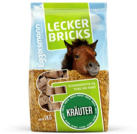 Eggersmann Mein Pferdefutter - Lecker Bricks Kräuter 1 kg - Leckerlies für Pferde und Ponies zur Belohnung