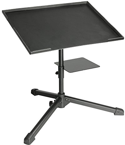Adam Hall Stands SLT004 DJ Laptop Stand with Shelf for Interface Black