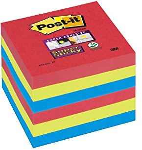 Post-it 654-6SS-JP Lot de 6 Blocs de Notes 90 Feuilles 76 X 76 mm Couleurs Vitaminées