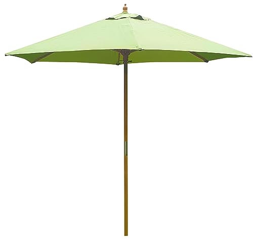 BrackenStyle Wooden Garden Parasol – Pully Operated and Machine Washable Garden Umbrella (Light Green)