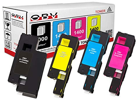 OBV Kompatibel 4X Toner für Dell 1250 1250c 1350cnw 1355cn 1355cnw - schwarz, Cyan, Magenta, gelb