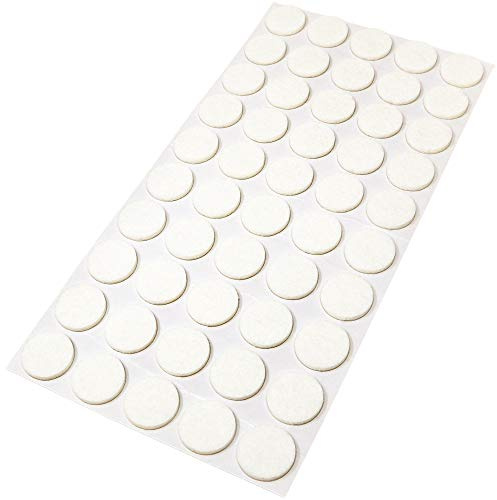 Adsamm® / 50 x Selbstklebende Filzgleiter/Weiß/ø 22 mm/Rund/Möbelgleiter aus Filz mit 3.5 mm Stärke/Möbel- und Bodengleiter