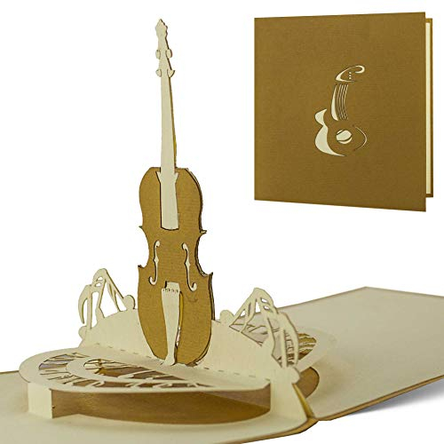 Diese-Klappkarten 3D Pop Up Geburtstagskarte - Geburtstagsgrußkarte für Frau Mann mit Umschlag - 3D PopUp Karte zum Geburtstag - Geschenkkarte mit Motiv - Musikinstrument