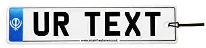 Personalised Khanda Number Plate Car Air Freshener (Custom Birthday License Registration/Fun Xmas Christmas Stocking Filler/Secret Santa/Unique Novelty Scented Gift)