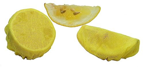 Regency Wraps Stretch Wraps, Lemon Wedge Bag Covers for Seed Free Squeezing of Lemon Halves or Wedges, Stretch Wraps, Yellow 100 Count | Yellow, Chef-Grade Cotton Covers with Elastic Top for Seed Free Squeezing Of Halves Or Wedges On Seafood, Salads & Beverages