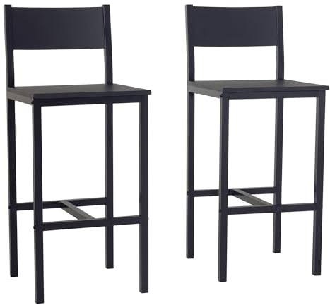 yelloo - Sgabelli Bar (Set da 2) Sgabelli Cucina Ideale per Isola Cucina, Sgabelli da Bar per Mobile Bar e Tavolo Bar, Struttura in Metallo (Set da 2 Sgabelli Lignano)