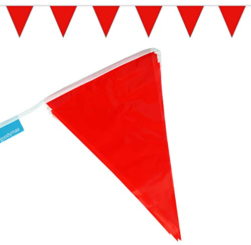 Goodymax® Wimpelkette 10 m Rot - viele weitere Farben & Farbkombinationen zur Auswahl