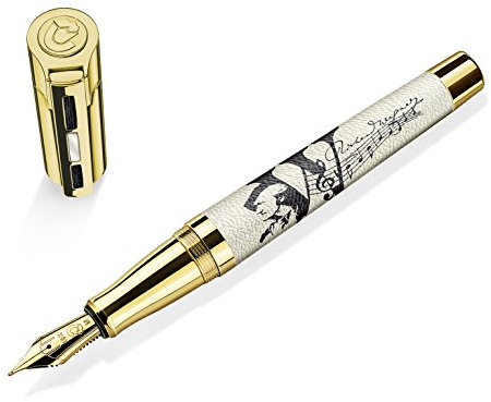 J.S. Staedtler Richard Wagner Füllhalter, vergoldet, handgeschliffene 18 kt. Goldfeder, M, 9PT1RWM