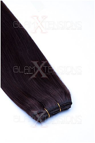 Weft Echthaartresse glatt 100% indisches Echthaar 80cm Haarverlängerung Extensions