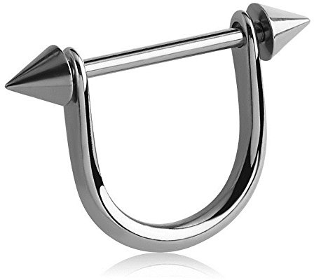 eeddoo Brustwarzen-Piercing mit Spitzen Silber Edelstahl