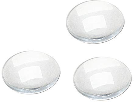 Dophee 30Pcs Crystal Clear Runde Cabochons Flache Rückseite Glaskuppel für DIY Schmuckherstellung 18mm