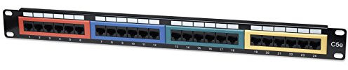 Intellinet Panneau de Brassage, Cat5e, UTP, 24 Ports, 1U, Code Couleur