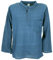 GURU SHOP Nepal Fischerhemd, Goa Hippie Hemd, Yogahemd, Freizeithemd - Türkisblau, Herren, Baumwolle, Size:L