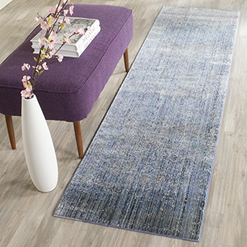 SAFAVIEH Mystique Collection Runner Rug - 2'3 x 8', Blue & Multi, Watercolor Overdyed Distressed Design, Non-Shedding & Easy Care, Ideal for High Traffic Areas in Living Room, Bedroom (MYS920F)