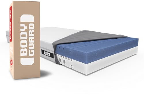 Bodyguard bett1 Matelas 160x200 cm - Mousse Haute Résilience - Réversible Confort Mi-Ferme/Plus Ferme - Soutien 9 Zones - Déhoussable - Housse Lavable à 60 °C - Certifié Oeko TEX