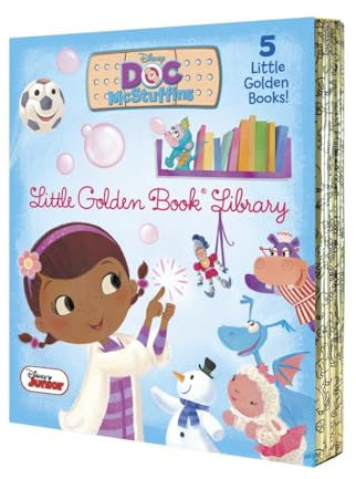 Doc McStuffins Little Golden Book Library (Disney Junior: Doc McStuffins): As Big as a Whale; Snowman Surprise; Bubble-Rific!; Boomer Gets His Bounce Back; A Knight in Sticky Armor