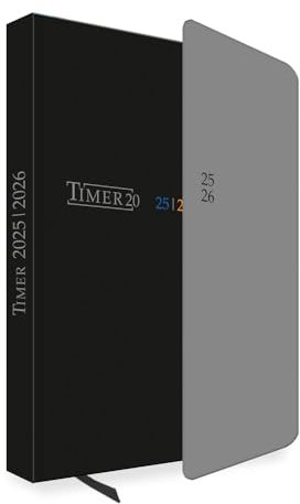 TRÖTSCH - Schülerkalender mit Klappe Black 25/26: Schulplaner Hausaufgabenheft Timer Terminkalender