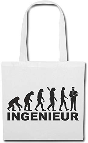 Reifen-Markt Tasche Umhängetasche INGENIEUR - INGENIEURIN - ING - STUDIERT - STUDENT Einkaufstasche Schulbeutel Turnbeutel in Weiß