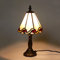 Tiffany-Tischleuchte-Lampe Echtglas DORA, E14 x1 max. 40W, H: 31cm, Schirm D: 15cm, Fuß D: 8cm, Nachttisch-Fensterbank-Fernseh-Kommode-Leuchte-Lampe