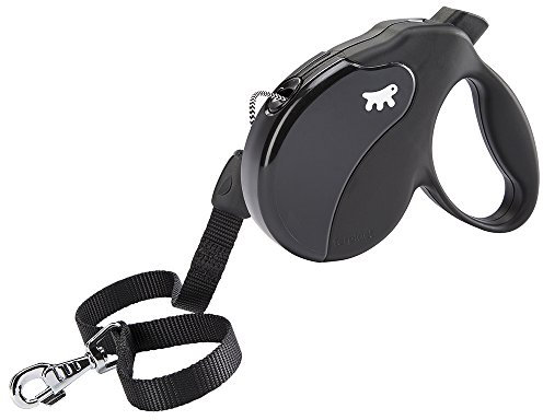 Ferplast Retractable Dog Lead Extendible Dog Leash AMIGO CORD LONG, Folding cord, 7 m, max 20 kg, Black