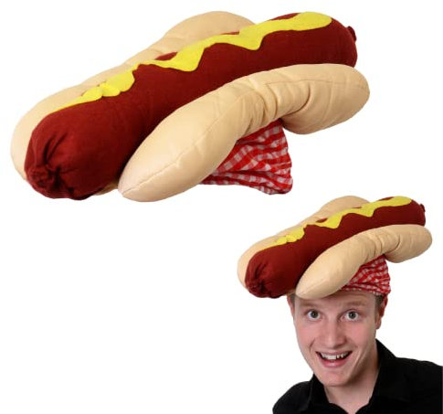 Hot Dog Hut Kostüm, Zubehör, Kopfbedeckung, zum Mitnehmen, Junk Food Kostüm, 1 Stück