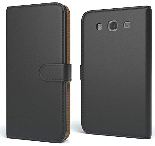 EAZY CASE Tasche kompatibel mit Samsung Galaxy S3 / S3 Neo Schutzhülle mit Standfunktion Klapphülle Bookstyle, Handytasche Handyhülle mit Magnetverschluss und Kartenfach, Kunstleder, Schwarz
