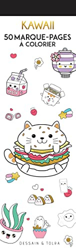 Marque-pages Kawaii: Marque-pages à colorier