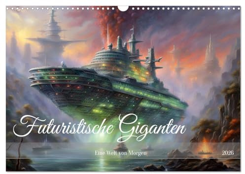 Futuristische Giganten Eine Welt von Morgen (Wandkalender 2026 DIN A3 quer), CALVENDO Monatskalender: Majestätische schwimmende Meisterwerke, mit KI erstellt. (CALVENDO Mobilitaet)