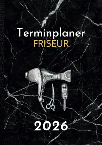 Friseur Terminplaner 2026: Kalender 1 Woche auf 2 Seiten, täglich 8:00 bis 21:00 Uhr im 15-Minuten-Takt, inkl. monatlicher Schichtplaner | Salonplaner A4
