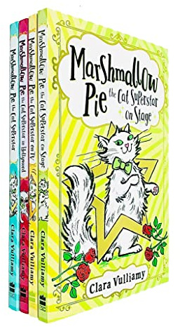 Marshmallow Pie the Cat Superstar Series 4 Books Collection Set By Clara Vulliamy (Marshmallow Pie The Cat Superstar, On TV, in Hollywood, On Stage)