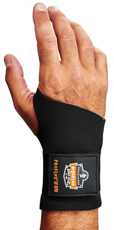 Ergodyne ProFlex 670 Ambidextrous Single-Strap Wrist Support, Medium , Black