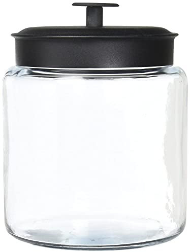 Anchor Hocking 96712 Mini Montana Jars With Black Metal Covers, 96 Ounce